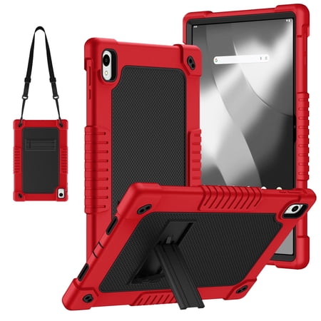 Kebiory Case for Onn 12.1 Inch Pro Tablet 2024 Model/Onn 12.1" Tablet Pro 100146663 Case,Shockproof Kids Case with Shoulder Strap for Walmart Onn 12.1" Tablet Pro (2024 Model:100146663)(Red/Black)