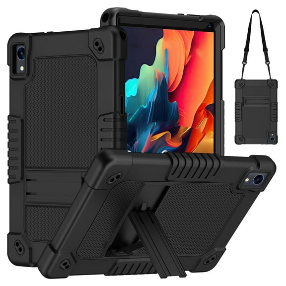 Kebiory Case for Urao C107/Jeazans OC101/C107 Android 14 Tablet 10.1 Inch 2024,Hybrid Kids Friendly with Stand Cover for HiGrace C107/ZOFYWNAS C107/Freeski C107 Tablet 10.1 inch(Black)