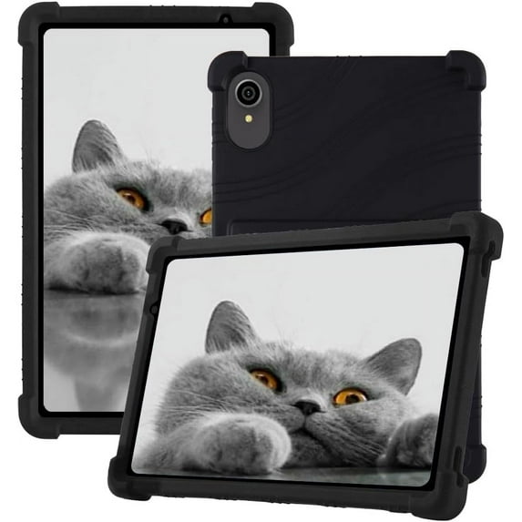 Kebiory Case for Vortex T10M,for Vortex T10M Pro Plus Case,Shockproof Kids Soft Silicone with Kickstand Case for Vortex T10M/Vortex T10M Pro Plus/TECLAST P26T/TECLAST P25T 10.1 inch(Black)