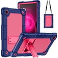 thumbnail image 1 of Kebiory Case for T-Mobile Revvl Tab 2 2025 Released 10.1 inch Tablet,Heavy Duty Hybrid Shockproof Protective Case Built in Kickstand Shoulder Strap Cover for Revvl Tab 2 2025 (Navy/Pink), 1 of 8