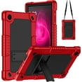 thumbnail image 1 of Kebiory Case for T-Mobile Revvl Tab 2 2025 Released 10.1 inch Tablet,Heavy Duty Hybrid Shockproof Protective Case Built in Kickstand Shoulder Strap Cover for Revvl Tab 2 2025 (Red/Black), 1 of 8