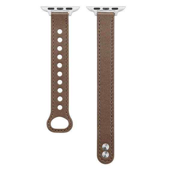 Kebiory Compatible with Apple Watch Band 38mm 40mm 41mm,Women Fashion Narrow Leather Replacement Strap Wristbands Strap Fit with 38mm 40mm 41mm iWatch Series SE/9/8/7/6/5/4/3/2/1(Dark Brown)
