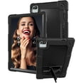 thumbnail image 1 of Kebiory Kids Friendly Shockproof Shoulder Strap Rugged Shell for Moderness 10.1 Tablet MB1001/CZZ /Okaysea 10.1 Tablet/HAPPYBE/ANYLAKE/Freeski OLEXEX Bestski/Velorim/ZZB 10 Inch Tablet(Black+Black), 1 of 6