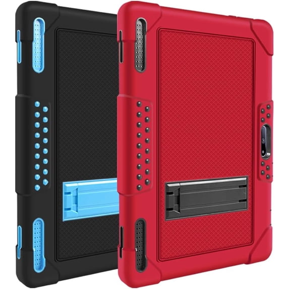 Kebiory for Pritom M10 Inch Case, Heavy-Duty Drop-Proof Shock-Resistant Kids Friendly Protective case for QuntiCO Y10/Voger priorpad X100/Digiland Tablet DL1036/Gateway 10.1 HD Tablet (Red+Blue)