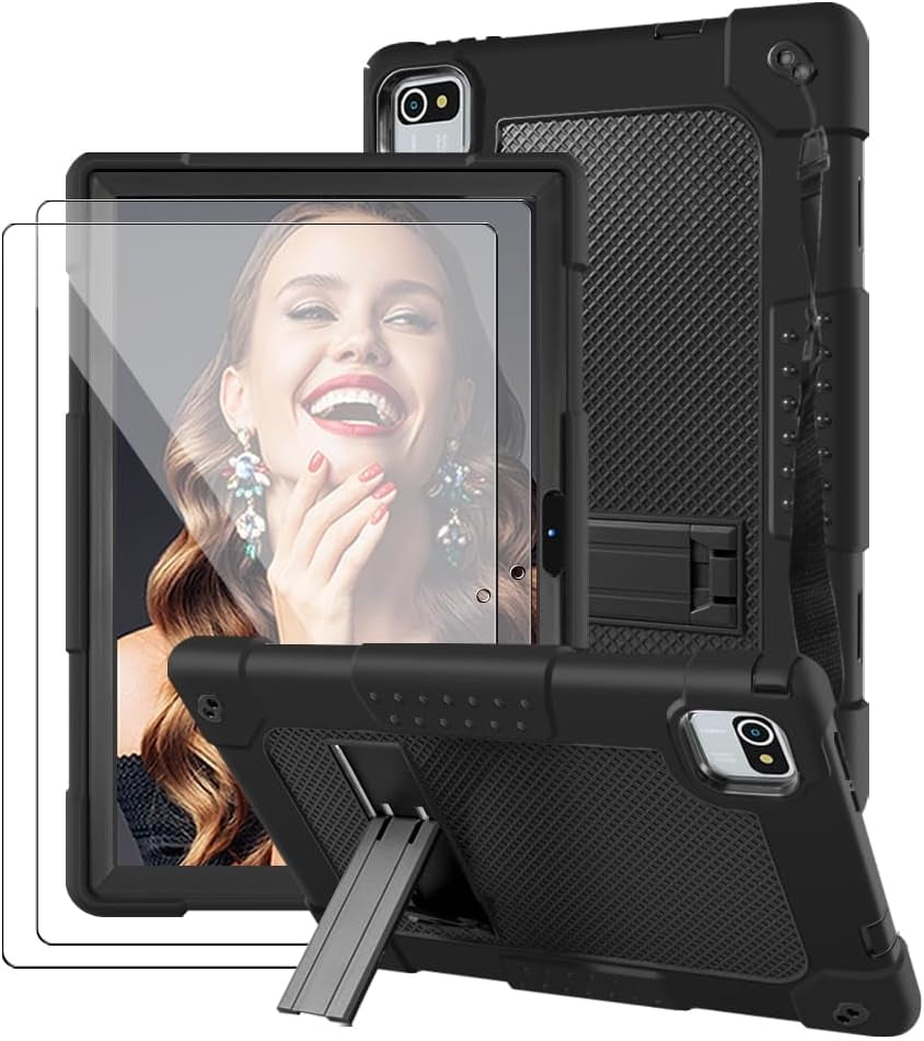 Kebiory Shockproof Shoulder Strap with Tempered Screen Protector Case