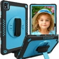 thumbnail image 1 of Kebiory for TCL TABMAX 10.4 Inch Tablet Case,Shockproof 360 Rotating Stand Hand&Shoulder Strap Kids Friendly Case for Nokia T20/TCL Tab Pro 5G(Model: 9198S)/VASTKING KingPad M10 Tablet(Black+Blue), 1 of 6