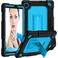thumbnail image 1 of Kebiory 8" Heavy-Duty Shockproof Tablet Case with Shoulder Strap, Black & Blue, 1 of 6