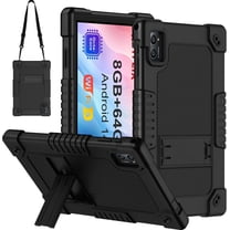 Kebiory for TabneraX 10.1 Inch Tablet Case,Heavy Duty Hybrid Shockproof Kids Protective Case Built in Kickstand Shoulder Strap Cover for TabneraX UTbook 10.1 Inch/AWOW UTBook_14 Tablet(Black)