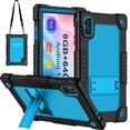 thumbnail image 1 of Kebiory for TabneraX 10.1 Inch Tablet Case,Heavy Duty Hybrid Shockproof Kids Protective Case Built in Kickstand Shoulder Strap Cover for TabneraX UTbook 10.1 Inch/AWOW UTBook_14 Tablet(Black/Blue), 1 of 8