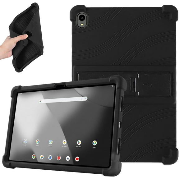 Kebiory for Walmart Onn 11 inch Tablet Pro 2024 Model Case/Onn 11 inch Tablet Pro Model:100146660 Soft Silicone Case Kids Friendly with Stand for Walmart Onn 11" Tablet Pro 2024 Released(Black)