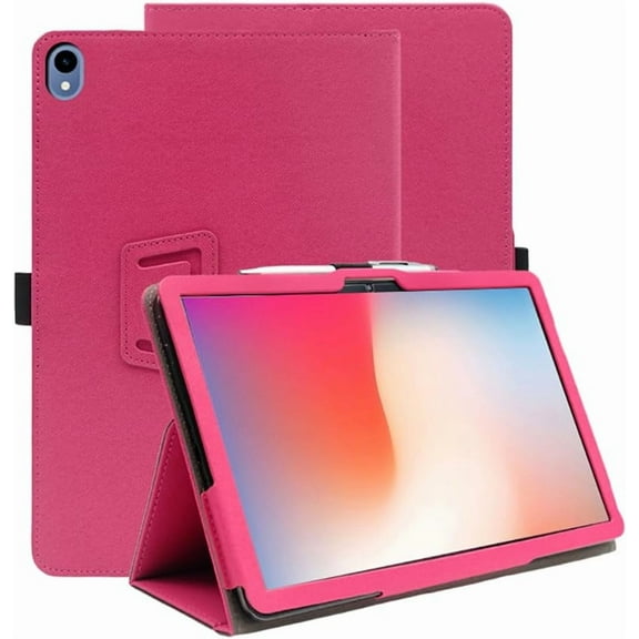 Kebiory for Walmart Onn 8 inch 2024 Tablet Case,PU Leather Folio Folding Stand Protective Cover with Pencil Holder&Wrist Strap Case for Walmart Onn 8 (Model:100135923) 2024 Released(Pink)