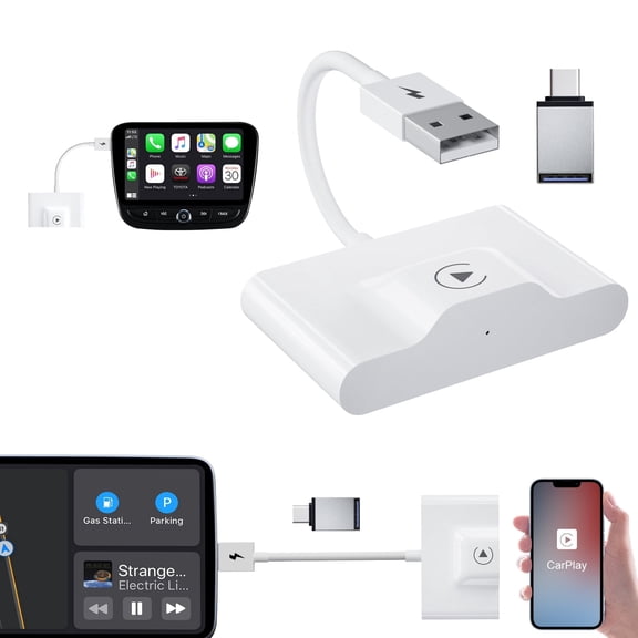 Kebiory Wireless CarPlay Adapter 2024 Upgrade Wireless CarPlay Dongle Convert Wired Apple Car Play to Wireless,Plug & Play,Fast Auto Connect,Fit for Cars from 2015 & for Apple iPhone iOS 10+ (White)
