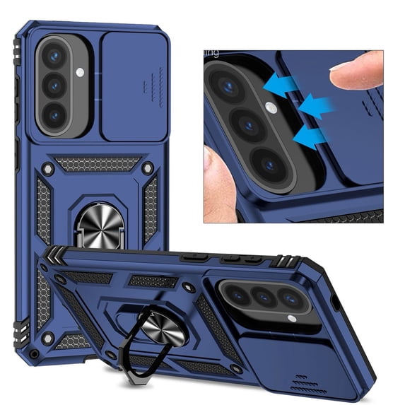 Kebiory for Samsung Galaxy A57 5G Case,Finger Ring Holder Kickstand,Heavy Duty Shockproof Full Body Phone Cover for Samsung Galaxy A57 5G 2026 - Blue