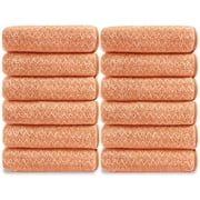 Kebury 12 Pack Wash Cloths Bathroom Set 13"x13", Ultra Soft Microfiber Hand Face Towels Washclothes for Bathroom Kitchen Makeup Washing Orange Red