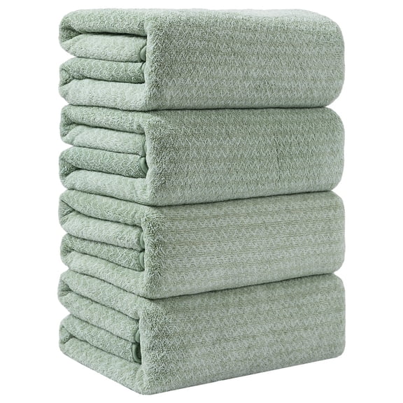 Kebury 4 Pack Bath Towels Extra large, 35"x70" Bath Sheets Towels Set For Adults, Oversize Bathroom Towel Ultra Soft Microfiber Quick Dry Highly Absorbent Shower Towel Spa Hotel Use (Light Green)