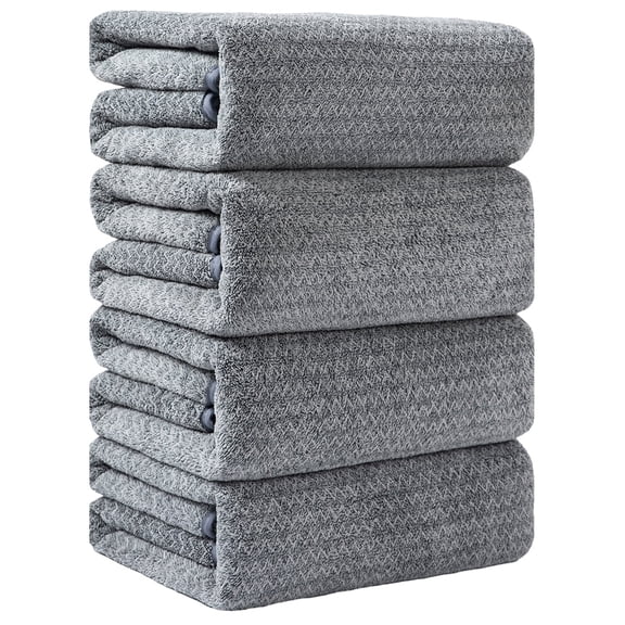 Kebury 4 Pack Bath Towels Extra large, 35"x70" Bath Sheets Towels Set For Adults, Oversize Bathroom Towel Ultra Soft Microfiber Quick Dry Highly Absorbent Shower Towel Spa Hotel Use (Dark Gray)