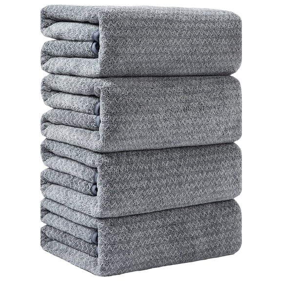 Kebury 4 Pack Bath Towels Extra large, 35"x70" Bath Sheets Towels Set For Adults, Oversize Bathroom Towel Ultra Soft Microfiber Quick Dry Highly Absorbent Shower Towel Spa Hotel Use (Dark Gray)
