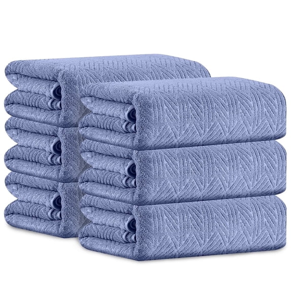 Kebury 6 Pack Bath Towels Set, 27"x55" Bath Sheets Towels Set For Adults, Mid-size Bathroom Towel Ultra Soft Microfiber Quick Dry Highly Absorbent Shower Towel Spa Hotel Use (Purple Blue)