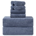 thumbnail image 1 of Kebury Bath Towels Set of 8, 2 Large Bath Sheets, 2 Hand Towels, 4 Washclothes, Soft Microfiber Shower Towel Quick Dry High Absorbent Family Hotel Bathroom Towel Set Collection (Navy), 1 of 8