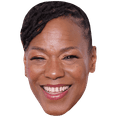 thumbnail image 1 of Kecia Lewis (Smile) Celebrity Mask, Flat Card Face, Fancy Dress Mask, 1 of 6