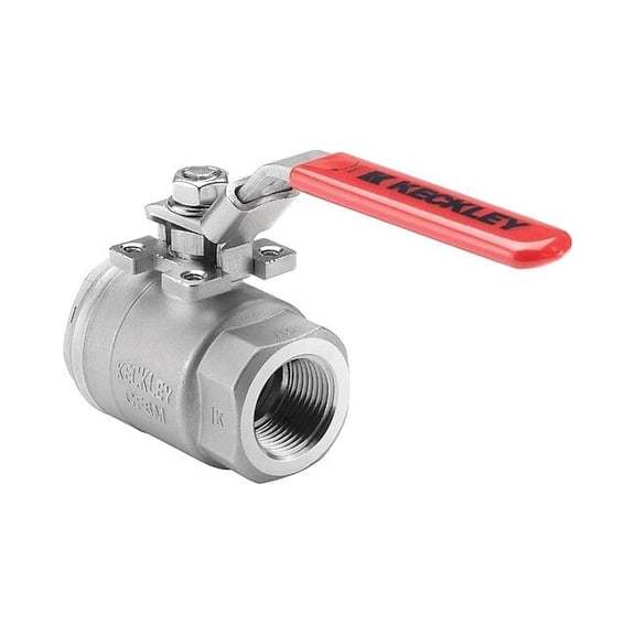 Keckley 1/4" NPT Stainless Steel Ball Valve Inline BVS2THFSSRGSL-025