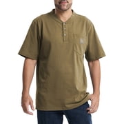 Kecols Loose Fit Thick Work T-Shirts for Men Short Sleeve Pocket Henley Workwear Shirts Tall & RegularDesert Sand,XL