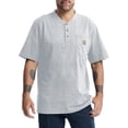 thumbnail image 1 of Kecols Loose Fit Thick Work T-Shirts for Men Short Sleeve Pocket Henley Workwear Shirts (Tall & Regular)(Light Gray,L), 1 of 5