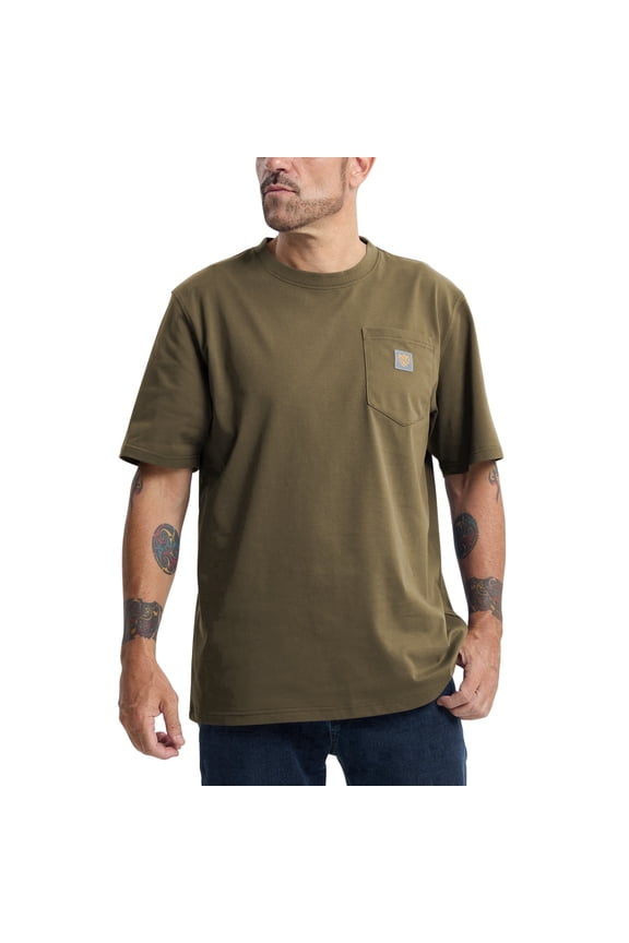 Men's Loose Fit Thick Work T-Shirts Soft Short Sleeve Pocket Tee(Tall & Regular)(Desert,XL,Tall)