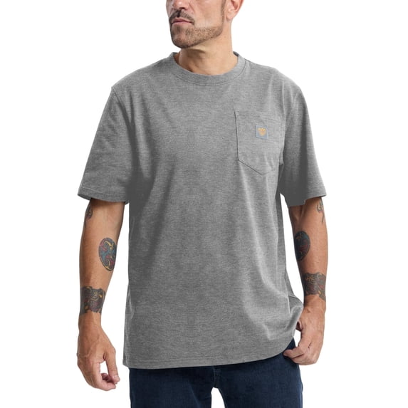 Kecols Men's Midweight Work T-Shirts Soft Short Sleeve Shirts with Pocket Loose Fit for Construction - Tall & Regular Size(Charcoal Gray,5XL,Tall)
