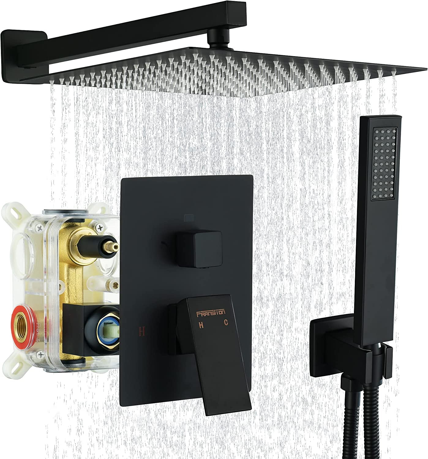 Kede 8 Inches Brushed Nickel Shower System Rain Shower System Set ...