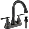 thumbnail image 1 of Kede Bathroom Sink Faucet 4 Inch 2 Handle Centerset Oil Rubbed Bronze Lead-Free Modern Bathroom Faucet Vanity Faucet with Pop-up Drain Stopper and Supply Hoses, 1 of 7