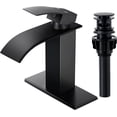 thumbnail image 1 of Kede Black Waterfall Bathroom Faucet Lavatory Single Handle 1 or 3 Hole Bathroom Sink Faucet Washbasin Faucet with Deck and Pop-up Drain, 1 of 4