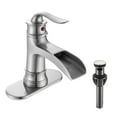 thumbnail image 1 of Kede Waterfall Faucet Bathroom Faucet Single Handle One Hole Brushed Nickel Finish Large Spout Lavatory Faucets Waterfall Faucet (Brushed Nickel), 1 of 4