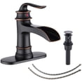 thumbnail image 1 of Kede Waterfall Faucet Bathroom Faucet Single Handle One Hole Oil Rubbed Bronze Finish Large Spout Lavatory Faucets (ORB2), 1 of 6