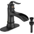 thumbnail image 1 of Kede Waterfall Faucet Bathroom Faucet Single Handle One Hole Oil Rubbed Bronze Finish Large Spout Lavatory Faucets Oil Rubbed Bronze Waterfall Faucet (Matte Black), 1 of 4