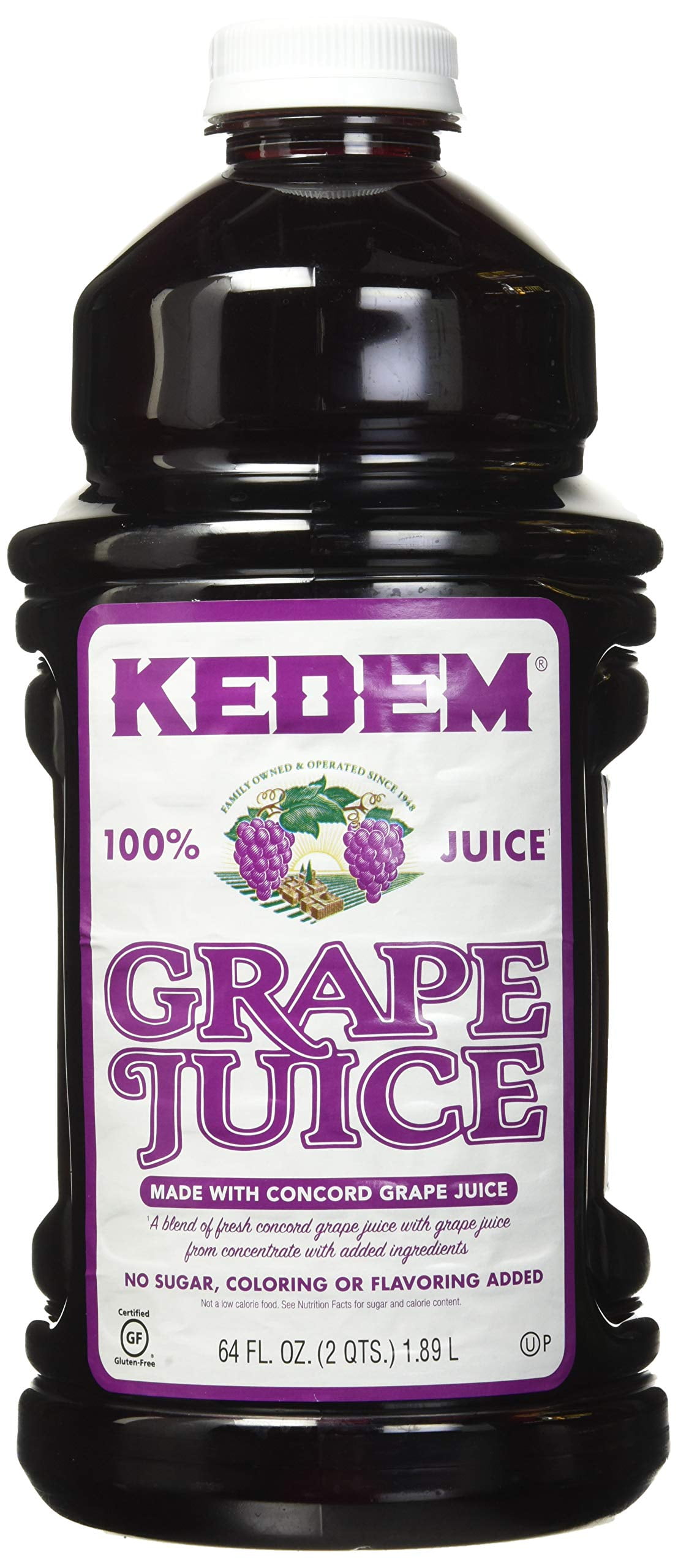 Kedem 100 Pure Kosher Concord Grape Juice, 64Oz Bottle