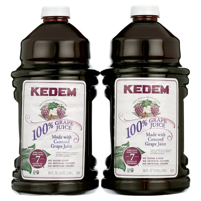 Kedem Concord Grape Juice, 100% Juice, 96 oz 2 Pack No Sugar Added, No Artificial Flavors or Colors