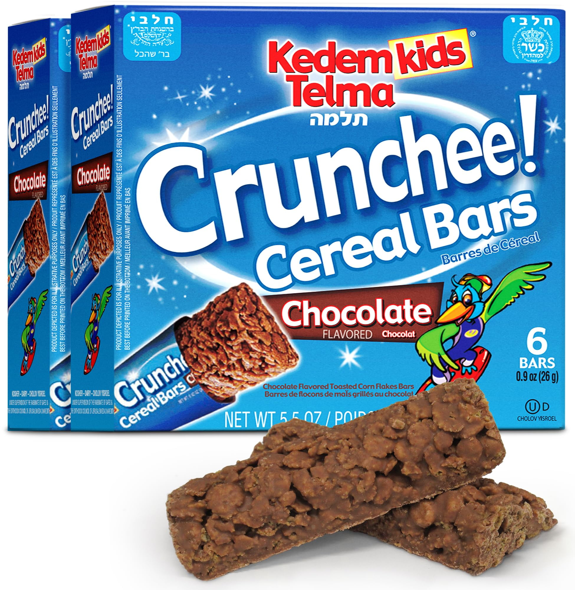 Kedem Kids, Crunchee! Dairy Chocolate Flavored Cereal Bars, 2 Pack