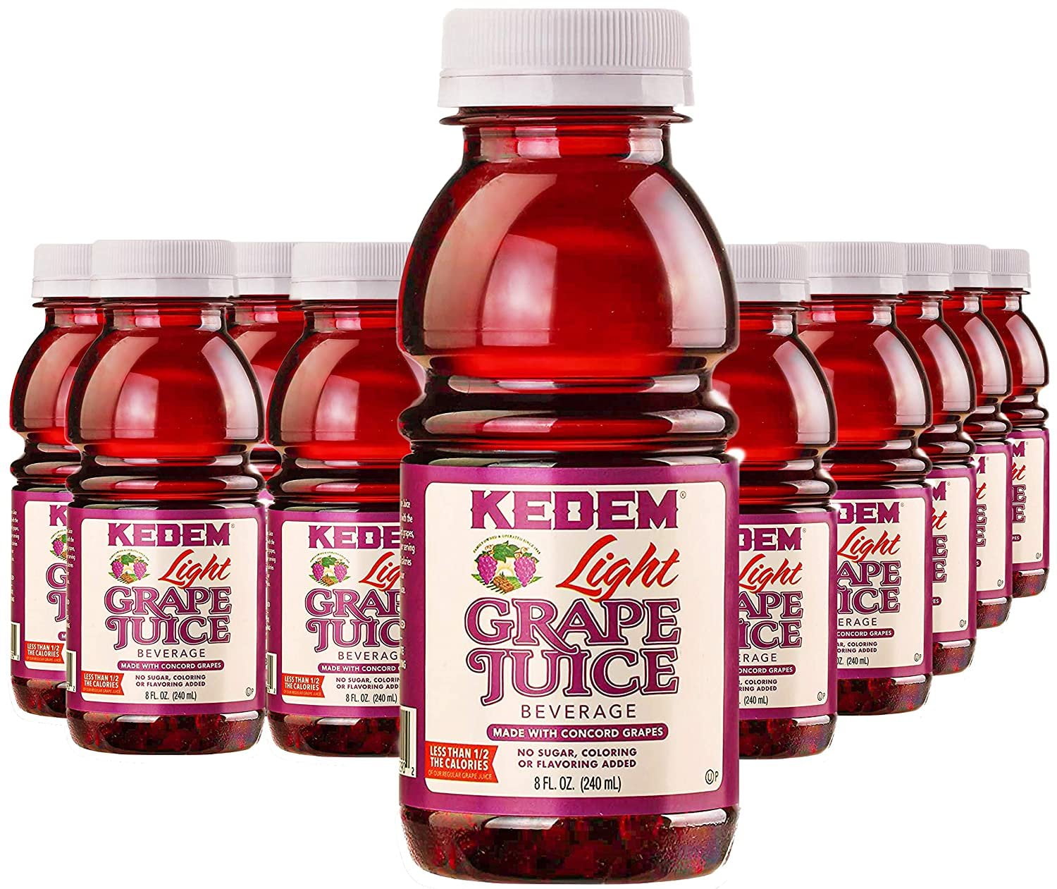 Kedem, Light Concord Grape Juice, 8oz Plastic Bottle, 24 Pack Less Sugar, Less Calories!