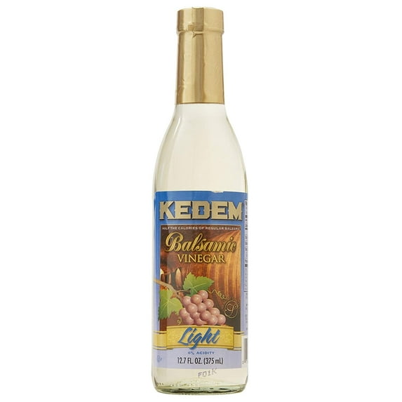 Kedem Light White Balsamic Vinegar 12.7oz, Low Calorie, Sodium Free, Perfect for Dressings, Sauces and Marinades