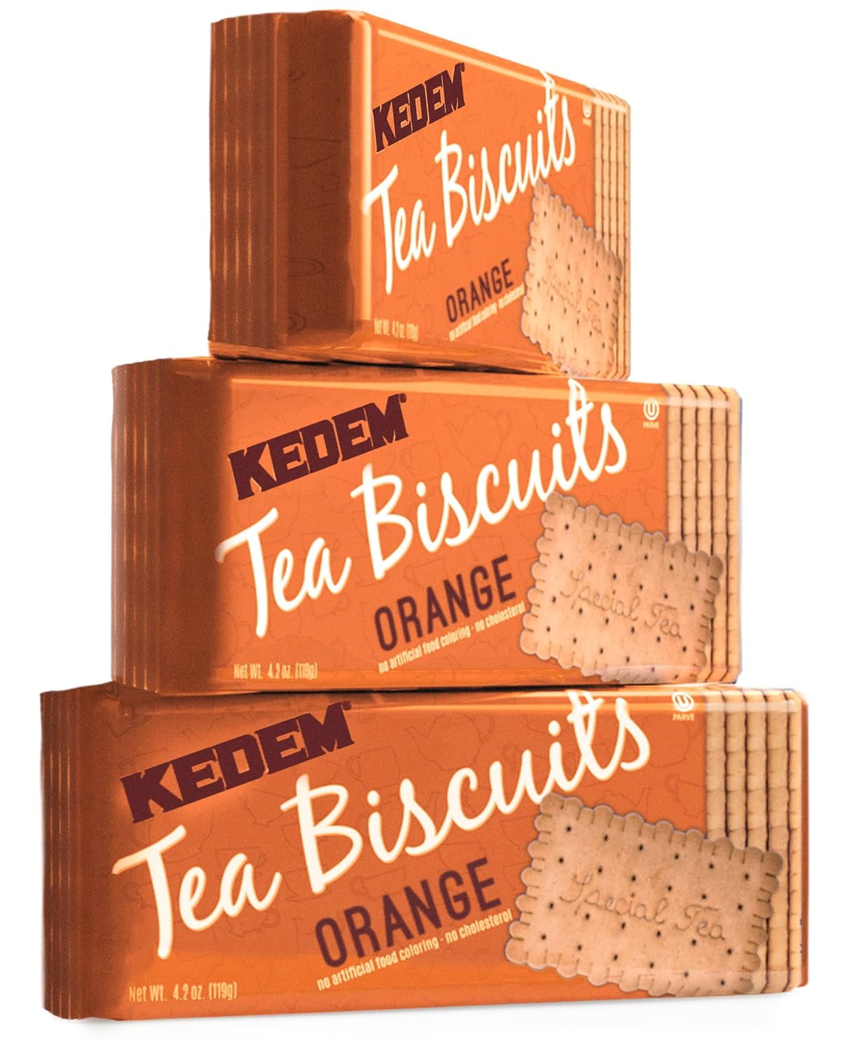 Kedem, Orange Tea Biscuits, 4.2oz Bag (3 Pack) | Thin & Crisp Tea Biscuits, Great Dunking Cookie