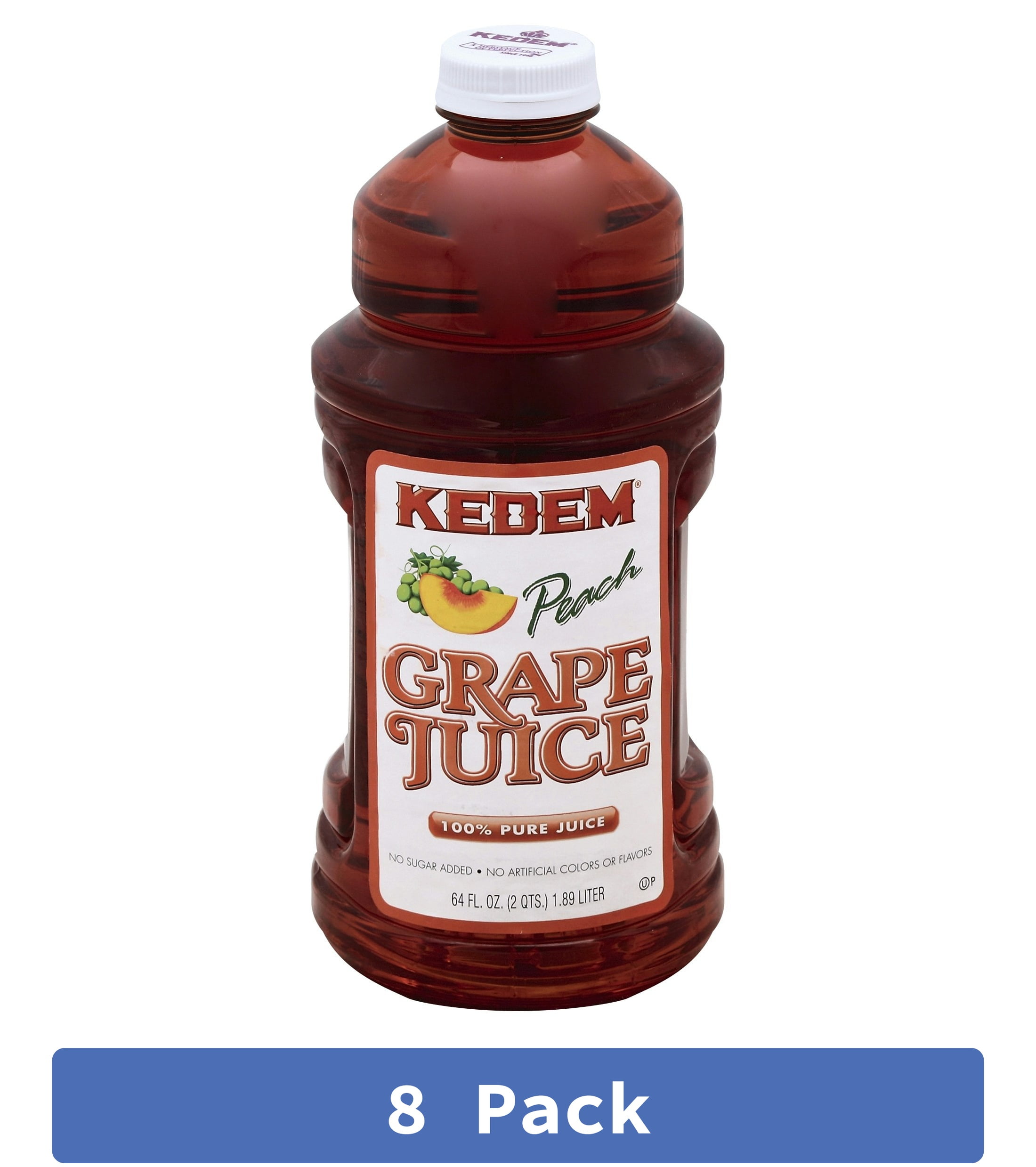 Kedem Peach Grape Juice 64 fl oz (Pack of 8)