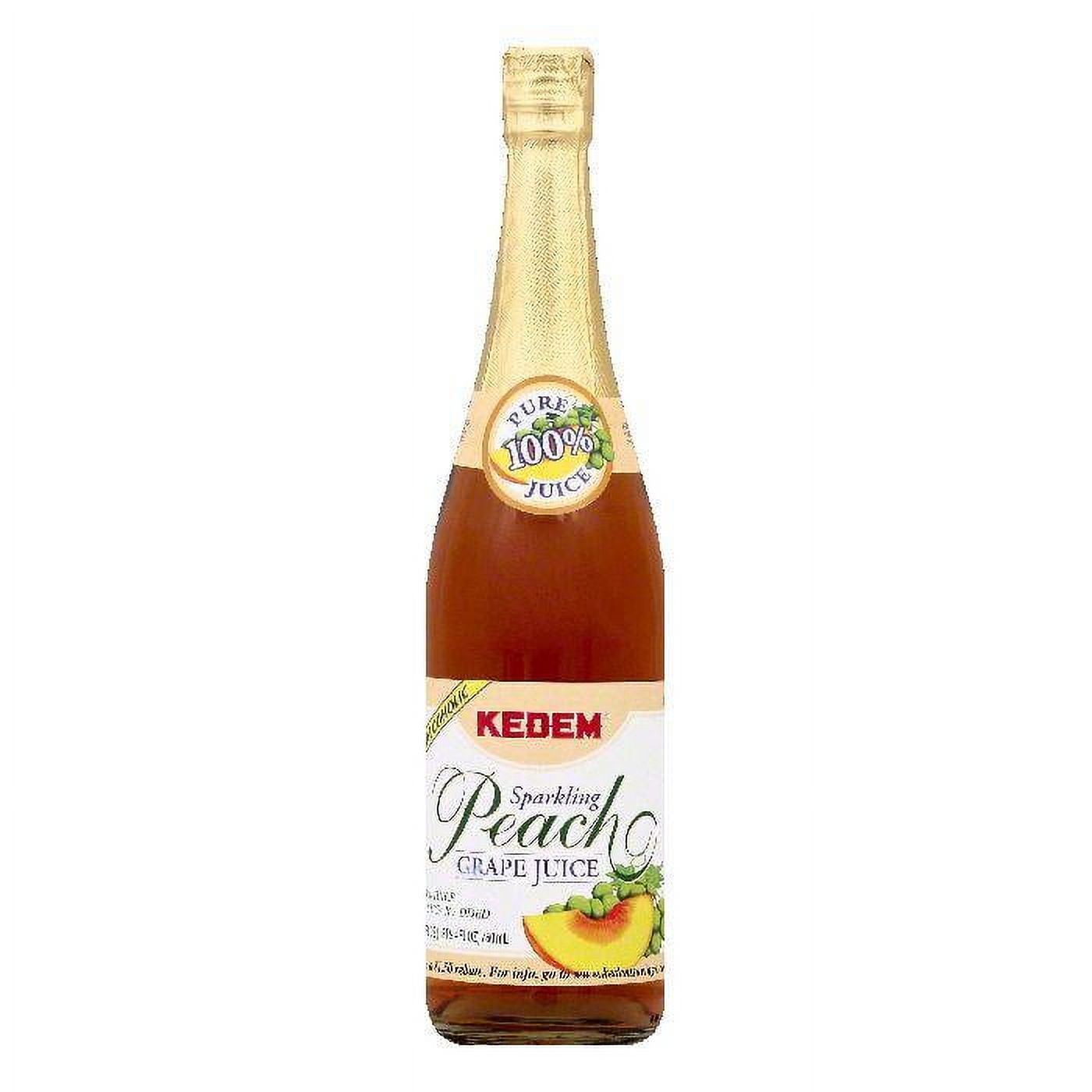 Kedem Peach Grape Juice Sparkling 100 Juice, 25.4 Fo (Pack of 12