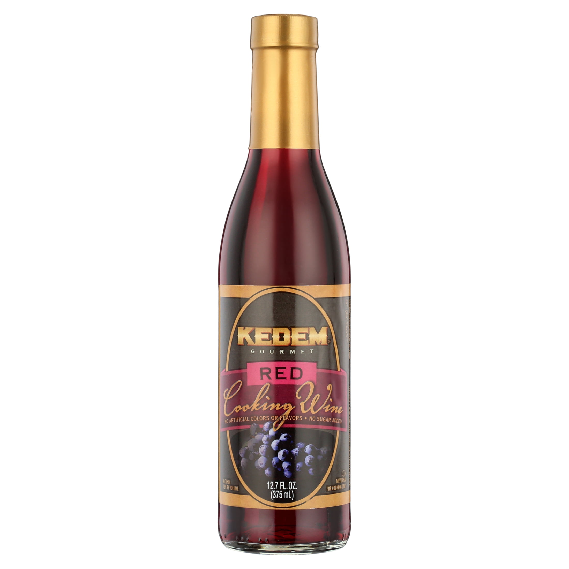 Kedem Red Cooking Wine 12.7oz Bottle, No Artificial Colors of Flavors