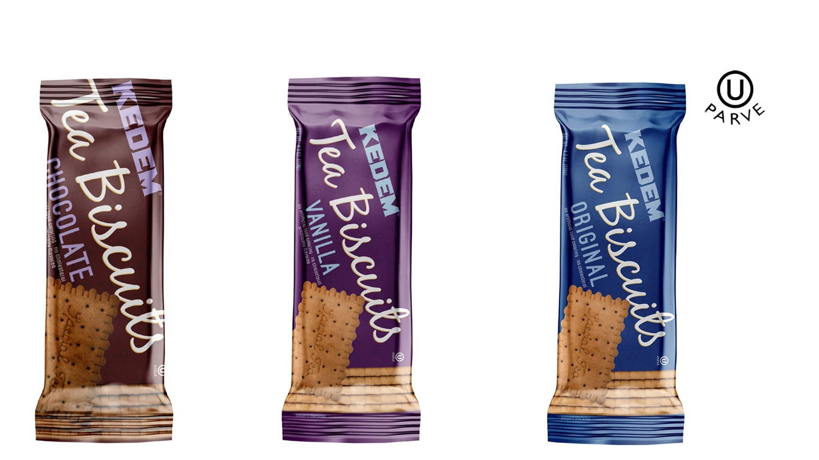 Kedem Tea Biscuits 4.2oz , Original, Vanilla and Chocolate, OU Kosher