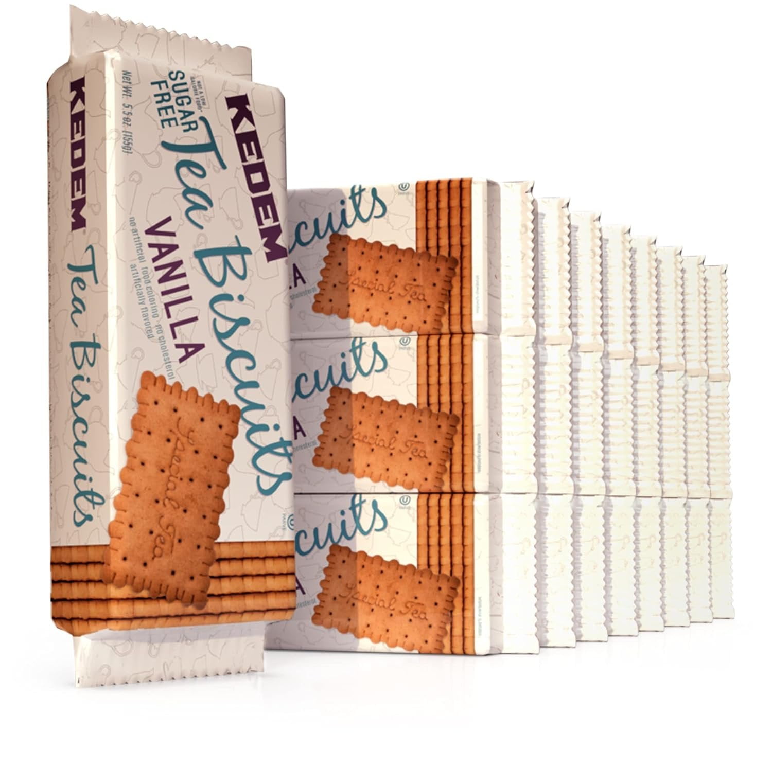 Kedem Tea Biscuits, Vanilla, Sugar Free, 4.5Ounce Packages Pack of 24