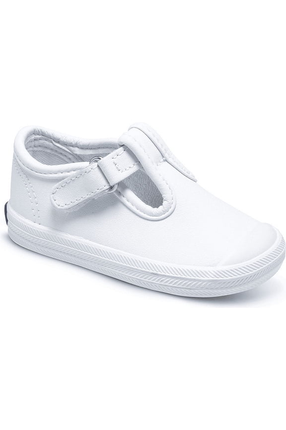Champion Toe Cap T-Strap Sneaker Little Kid White Leather