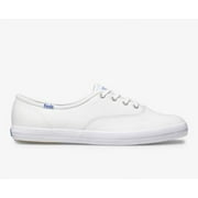 KEDS ; Champion Women's Leather Classic Sneaker Casual Dress Shoes, White, 7.5