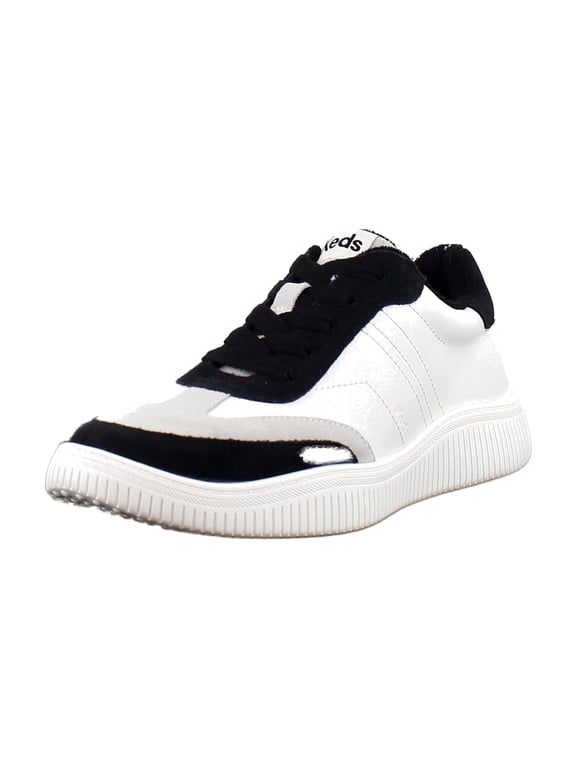 Contest Women's Fashion Sneakers White/Black Leather/Suede Size 7 M