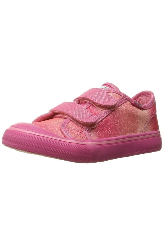 Glittery Hook & Loop Sneaker Toddler/Little Kid, Pink Sugar Dip, 5 M US Toddler